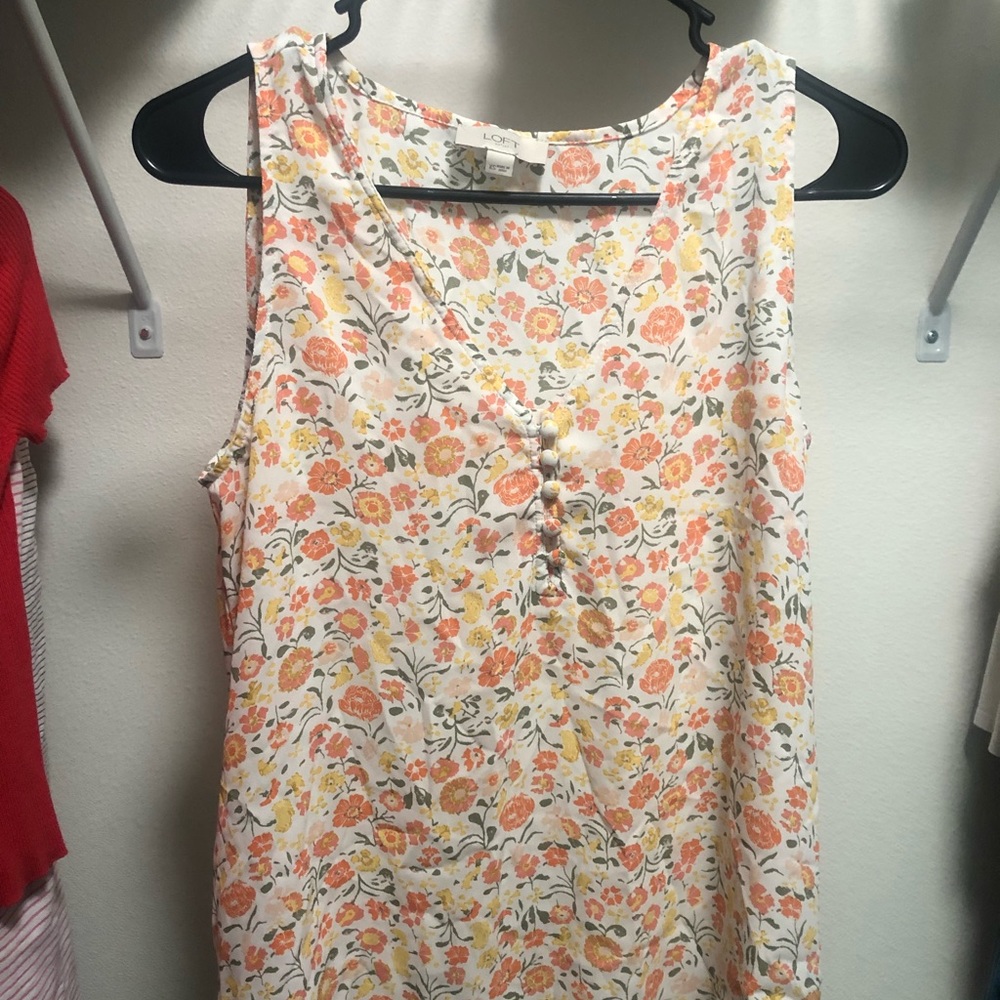 Loft Outlet Floral Shell Tank Top